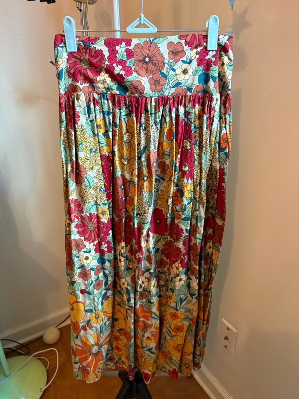 NATURAL LIFE Addie Midi Skirt Gold Vintage Floral M Medium